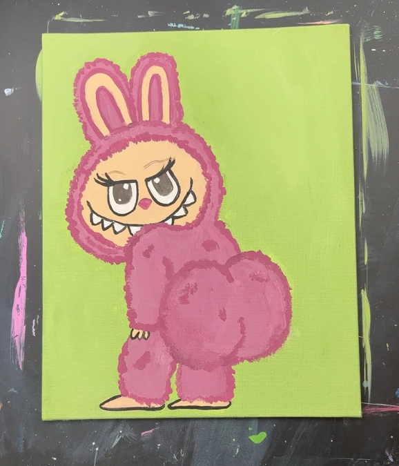 Labootie - 8x10 Labubu painting