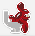 Red Balloon Animal Dog Sticker