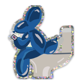 Blue Balloon Animal Dog Sticker