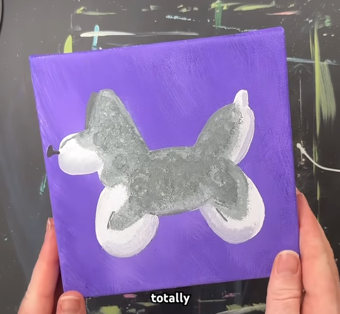 Husky Balloon Animal Dog 6 x 6" canvas
