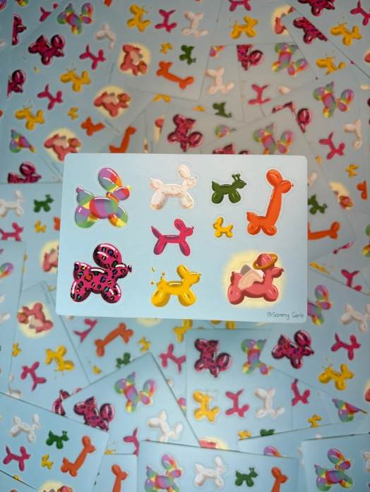 Balloon Animal Dog Sticker Sheet